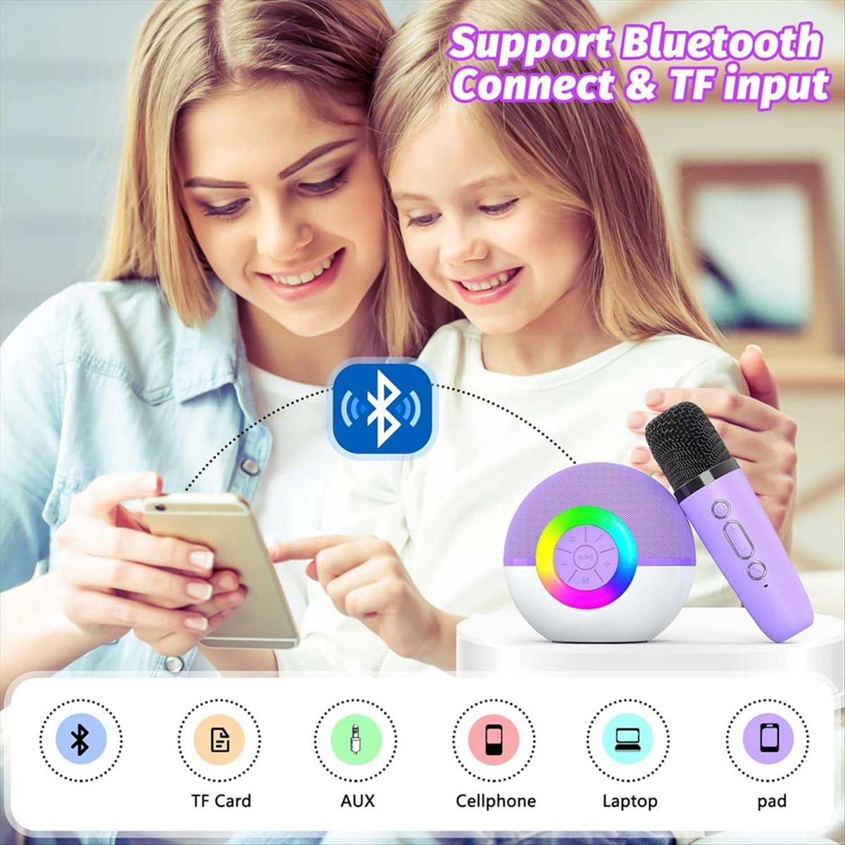 DTC5 Mini Karaoke Machine with - огляд і ціна Kids Microphone Karaoke