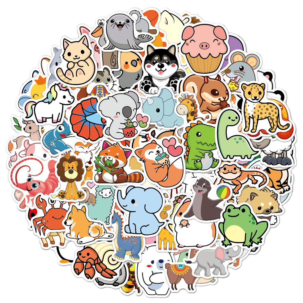100pcs Funny Animal Stickers C - огляд і ціна Kids Toys Logo