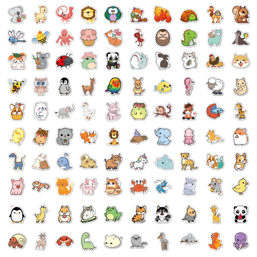 100pcs Funny Animal Stickers C - огляд і ціна Kids Toys Logo