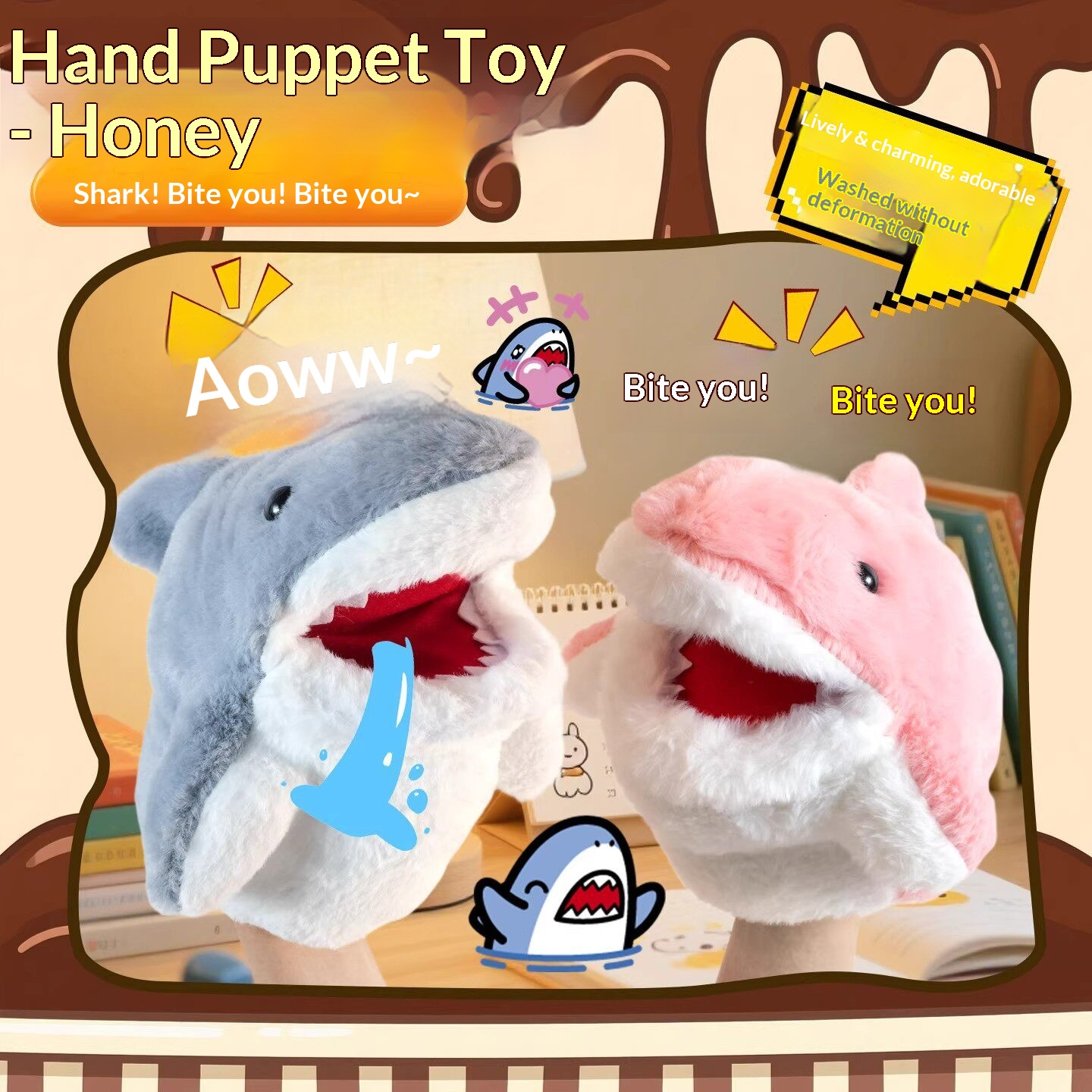 Shark Hand Puppet Plush Shark  - огляд і ціна Kids Toys Doll